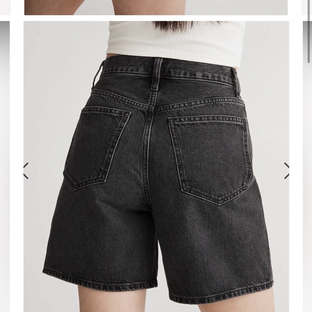 MADEWELL Baggy Jean Shorts in reyburn wash black denim size 31 cotton